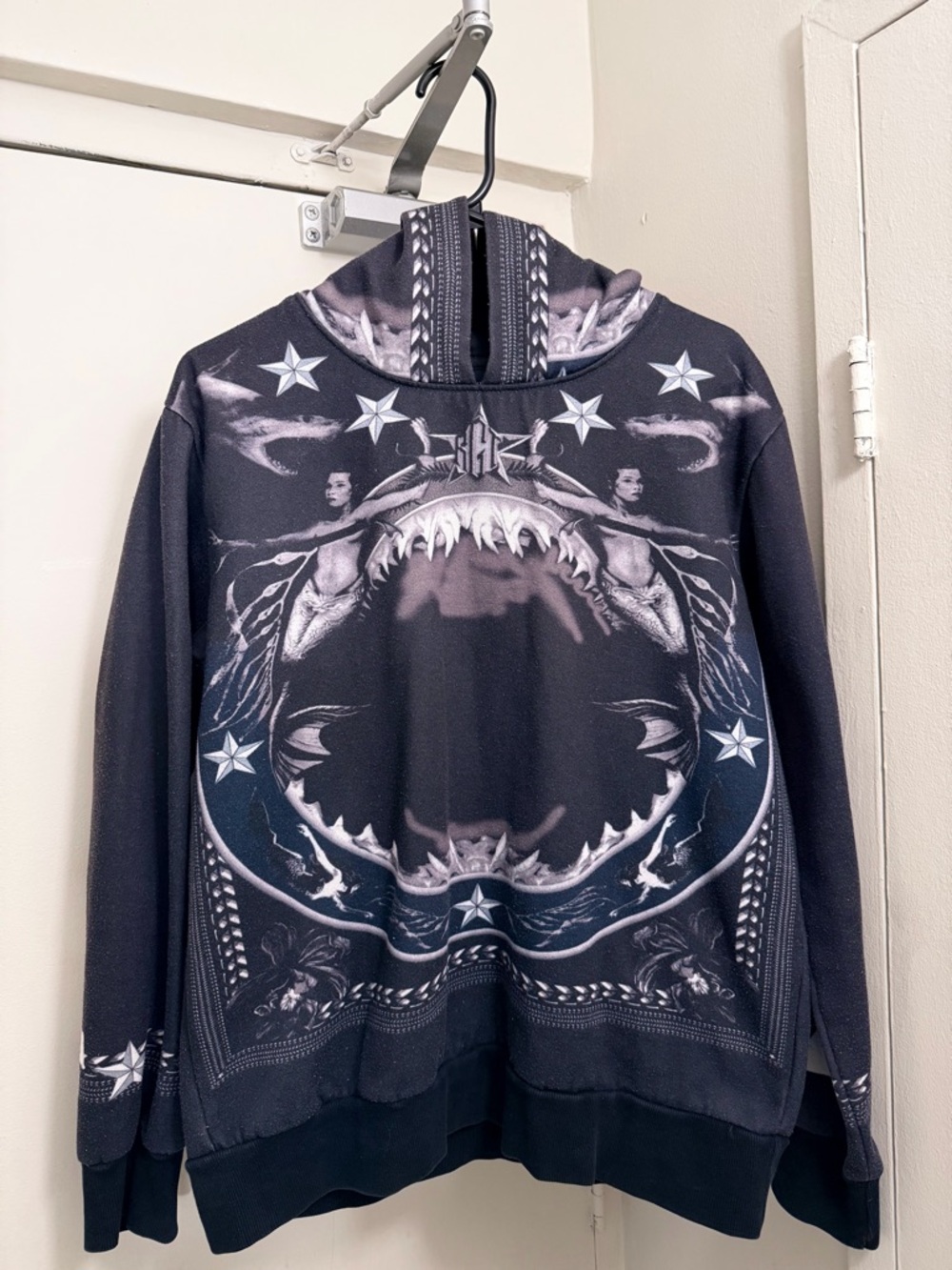 Givenchy Black Graphic Zip-Up Sweater